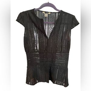 Vintage Banana Republic Lace Black Blouse